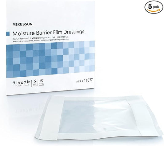 McKesson IV Site Barrier Protector, 7 in. x 7 in., Water-Resistant Adhesive Film by McKesson