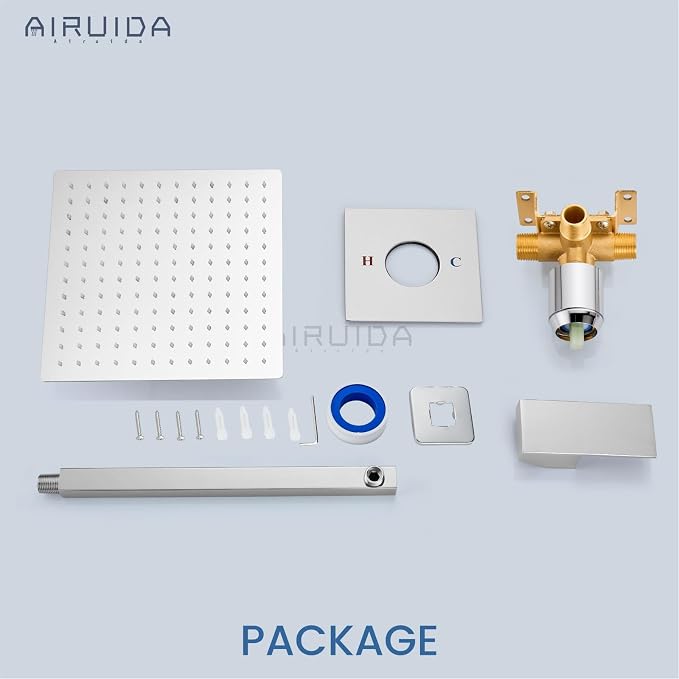 Airuida Shower Faucet Set Bathroom Rain Shower System SUS304 Stainless Steel - Image 9
