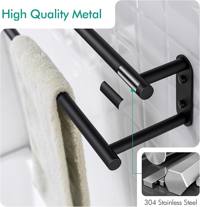 BAGNOLUX Double Towel Bar, SUS304 Towel Racks - Image 2