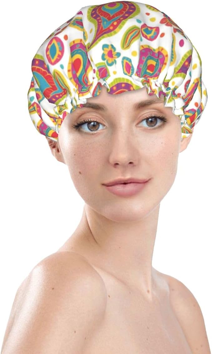 Women Girl Double Waterproof Layers Shower Cap EVA Bath Cap - Image 3