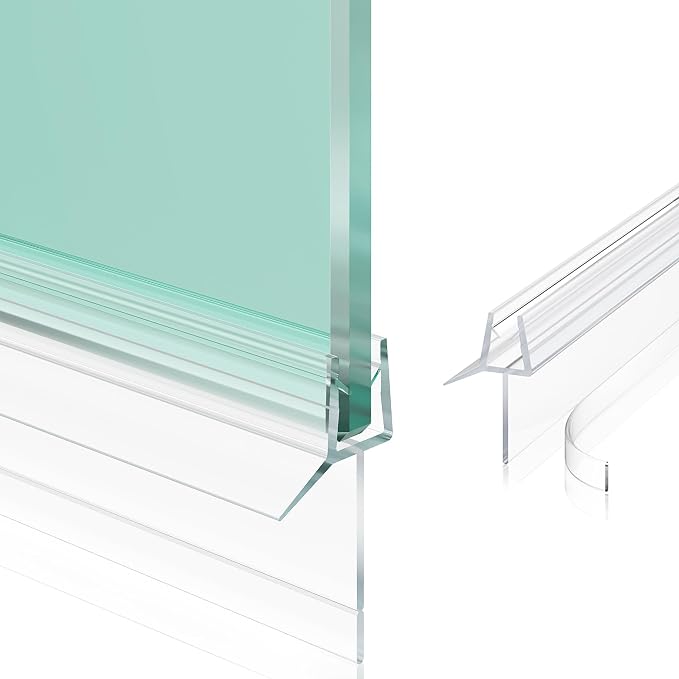 2-Pack Frameless Shower Door Bottom Seal Clear Glass Seal Strip Shower Door by AquivaCoast