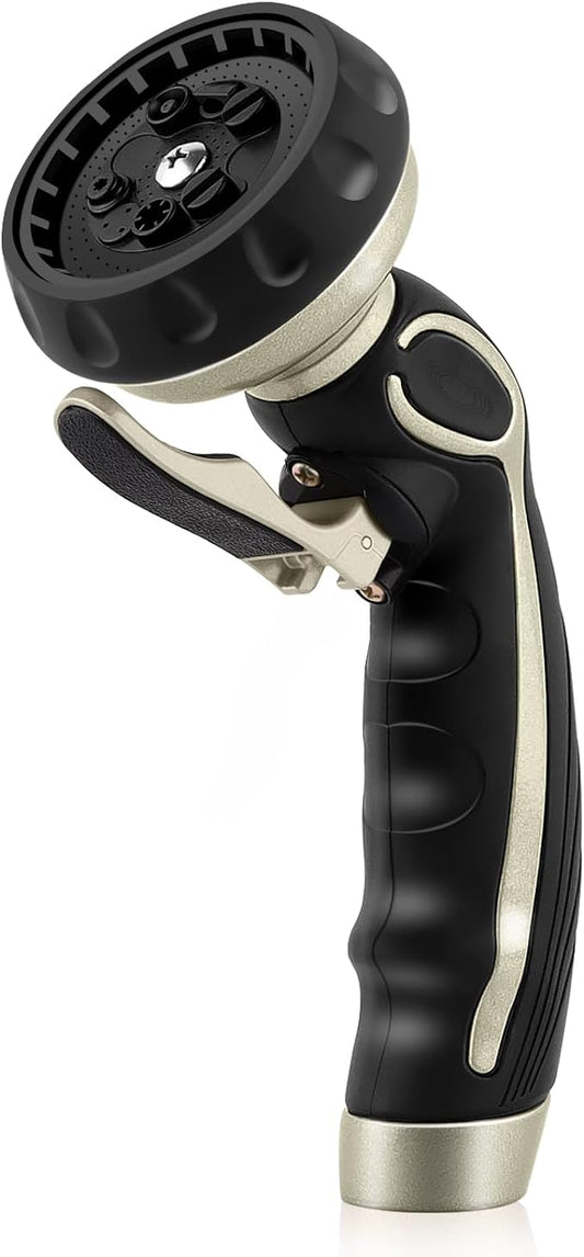 RESTMO Hose Nozzle with Easy Self-Lock Trigger, Heavy Duty Metal Water Hose by Restmo