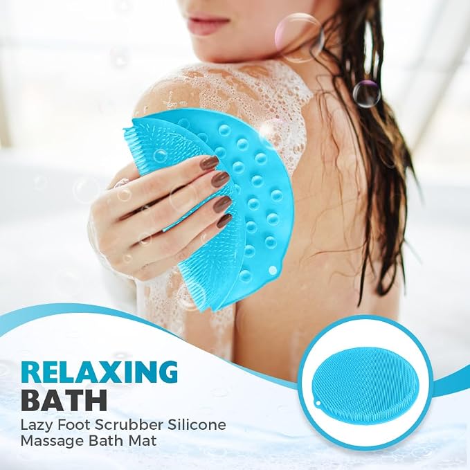 Silicone Shower Foot Scrubber Mat, 2025 Upgrade Shower Mat Slip Suction Cups - Image 2