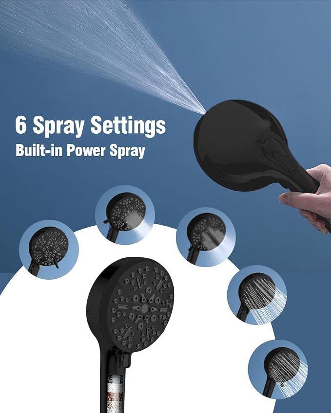 Filtered Shower Head with Handheld Oil Rubbed Bronze, BOWGER 6 Modes High - Image 4