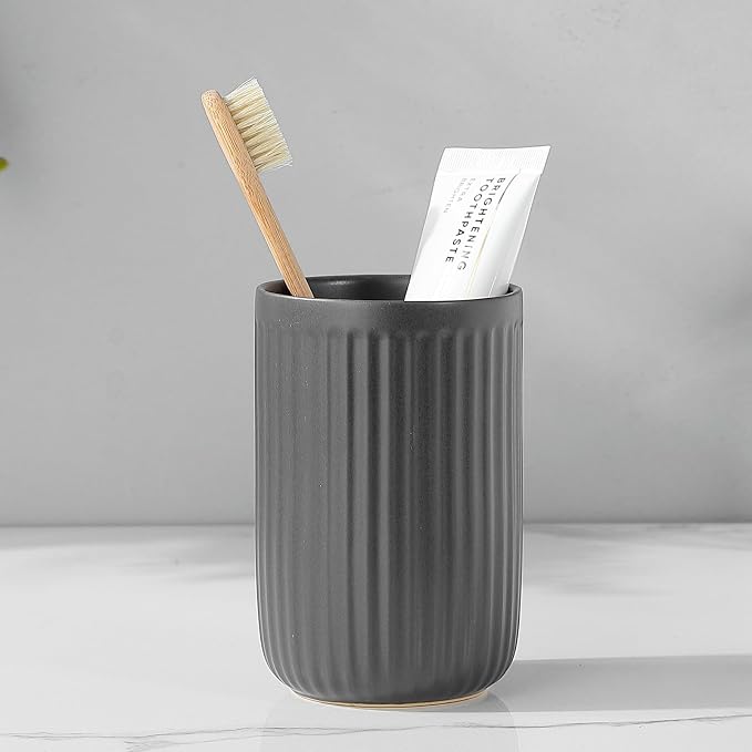 Matte Grey Toothbrush Holders for Bathrooms by BSDISP