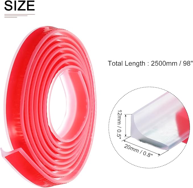 98"x0.8"x0.5" Collapsible Shower Barrier Stopper - Image 2