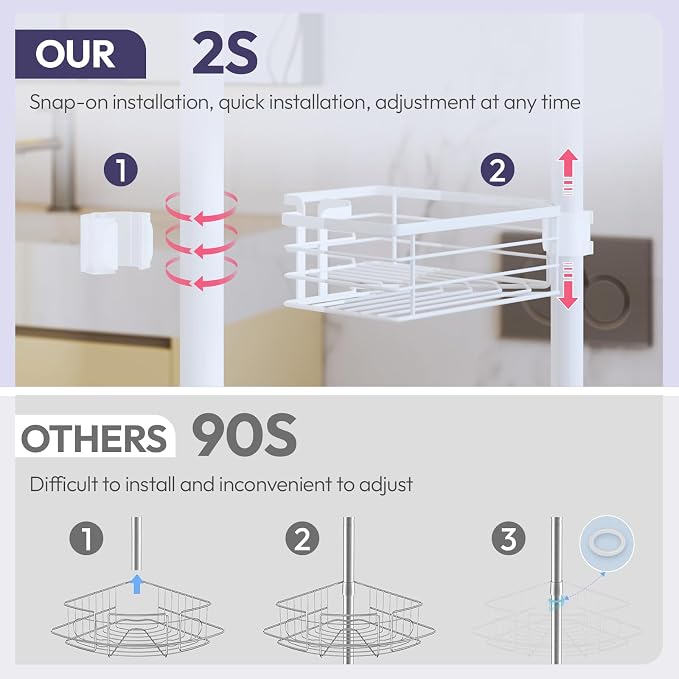 SWTYMIKI Shower Caddy Tension Pole - Image 3