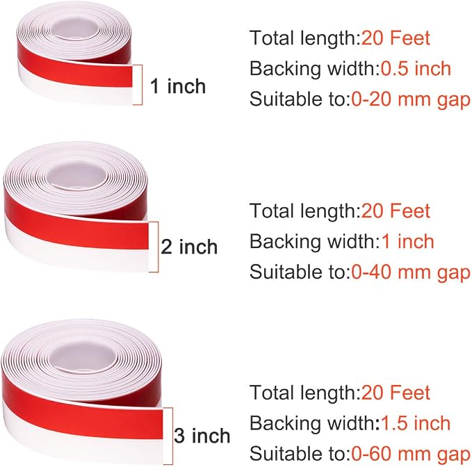 TORRAMI Silicone Weather Stripping 1 inch Width 20 Feet Length, Seal - Image 2