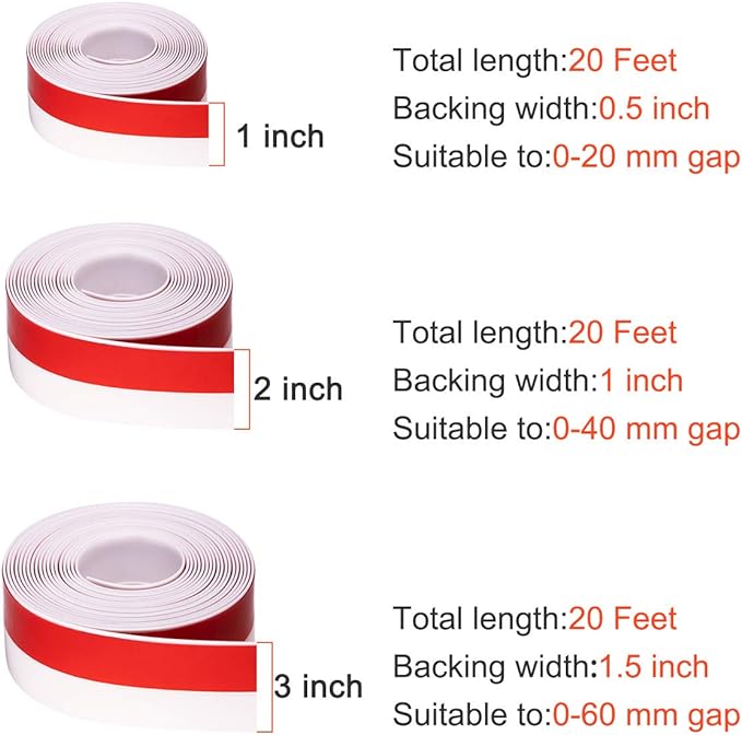 TORRAMI Silicone Door Sweep Draft Stopper 2 inch Width 20 Feet Length, Seal - Image 2