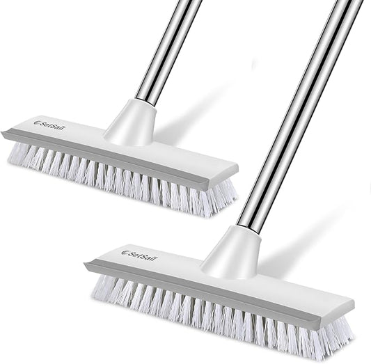 SetSail Floor Scrub Brush with 51-Inch Long Adjustable Handle 2 in 1 Scrape by SetSail