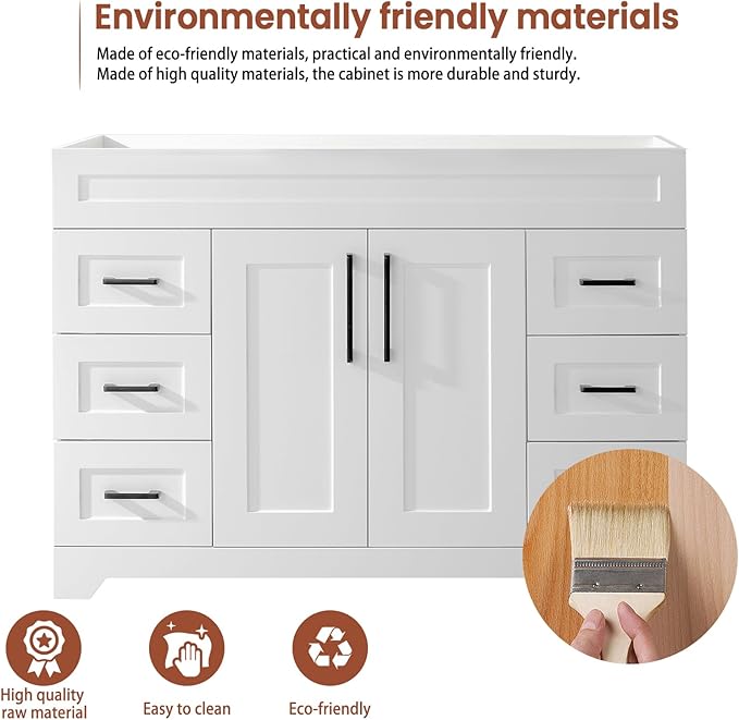 48" Bathroom Vanity Without Sink, Bathroom Storage Cabinet - Image 5