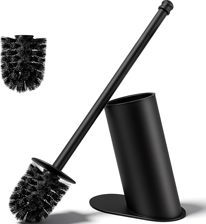 Toilet Brush and Holder Set, Stainless Steel Toilet Bowl Brush by Gorlary