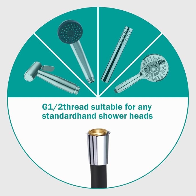 Shower Hose 79 inches Ultra-Soft Silicone Shower Hose Replacement, HandHeld - Image 4