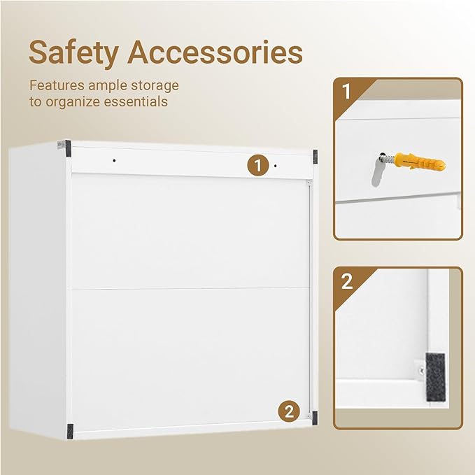 SoBuy Wall Cabinet Laundry Room Kitchen, Wall Mounted Storage Cabinet, Medicine - Image 5