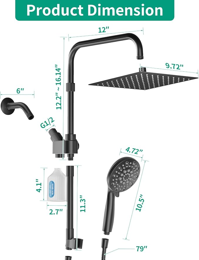 10" Filtered Rain Shower Head - Image 5