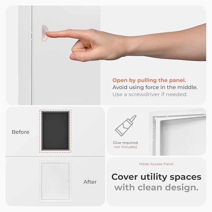 8x16 Inch White Access Panel – Metal Rectangular Wall & Ceiling Access Door - Image 4