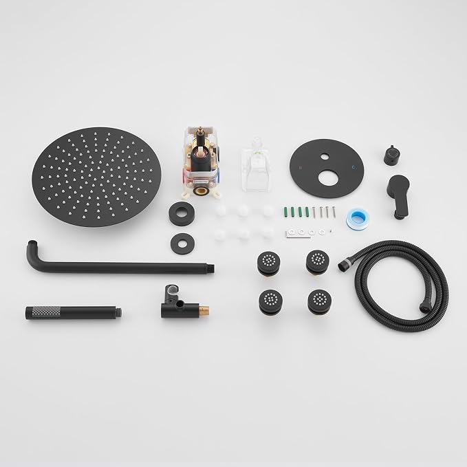 Iriber Mattle Black Round Rain Shower System - Image 7