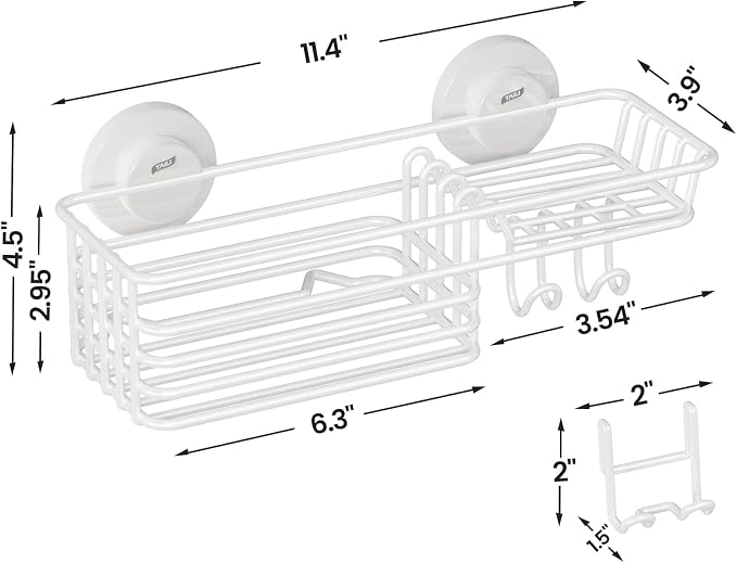 LEVERLOC Shower Caddy Suction Cup, Heavy Duty Bathroom Organizer - Image 5