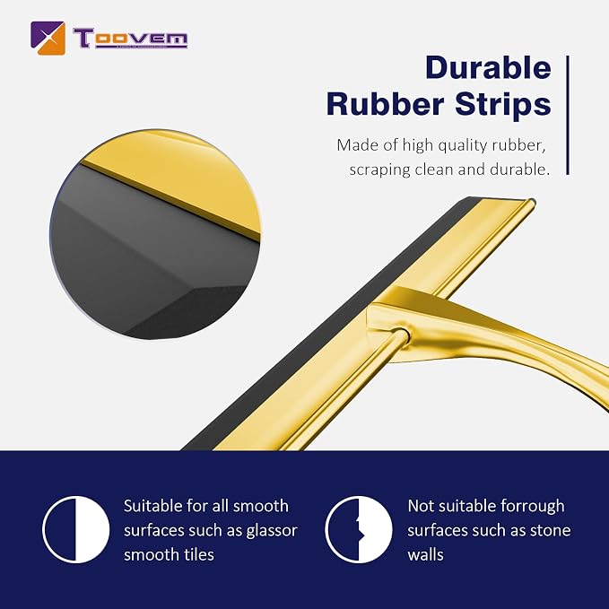 TOOVEM 14 Inch Shower Squeegee for Glass Doors, Car Windshield, Shower Cleaning - Image 3