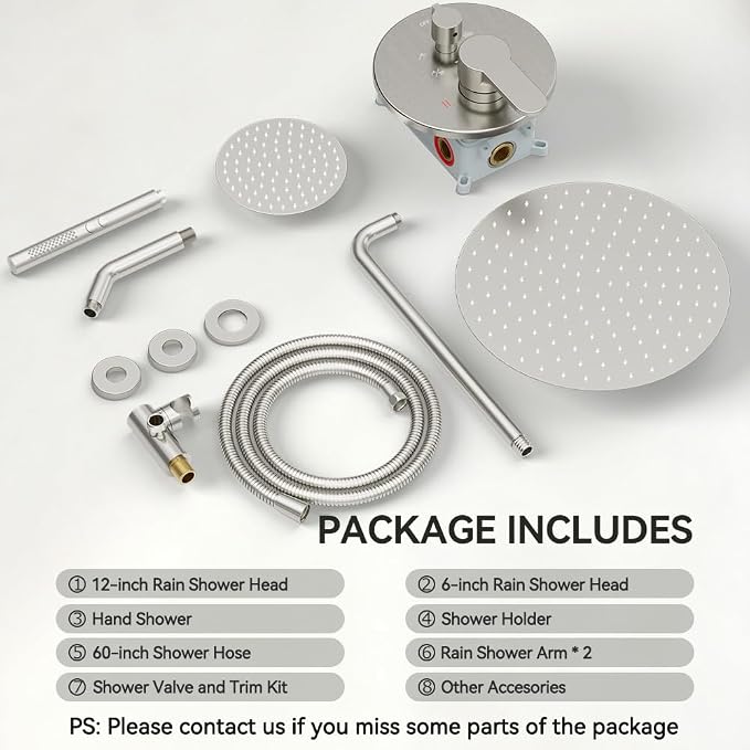 Shower Systems STARBATH 12+6" Round Dual Rainfall Shower Head - Image 7