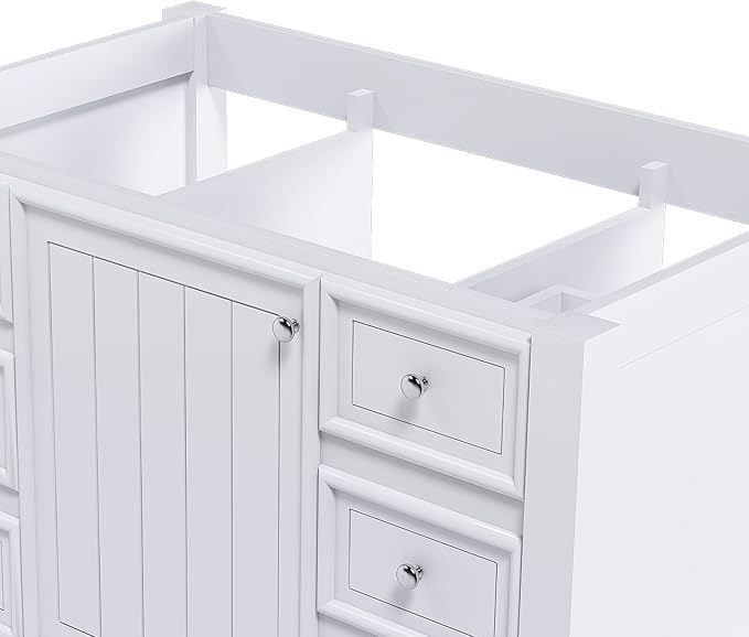 Favfurish 36" Bathroom Vanity Without Top Sink, Modern White Vanity Only - Image 9