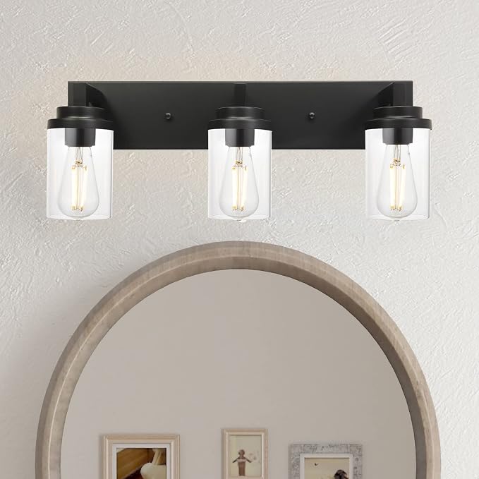 MELUCEE Vintage Bathroom Lighting Fixtures Over Mirror, 3-Light Modern Vanity - Image 4