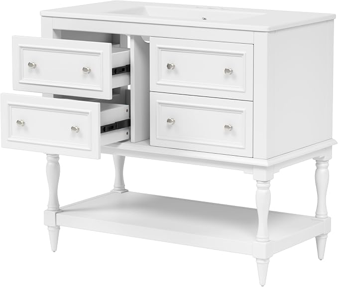 36 Inch White Bathroom Vanity - Image 7
