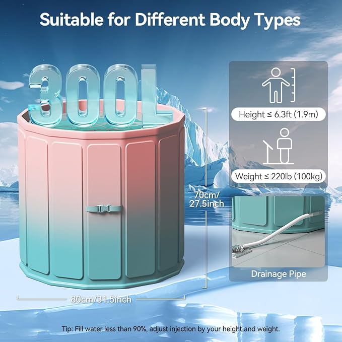 Portable Foldable Ice Bath Tub, Large Size 77 Gal, Fast Muscle Recovery - Image 4