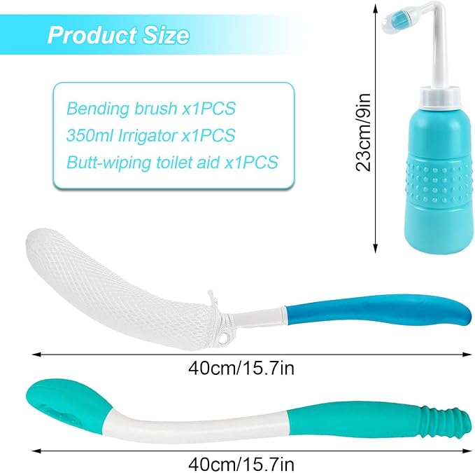 3-Piece Toilet Aid Set for Gentle Bottom Wiping, Butt Cleaner Wiper Tool for - Image 2