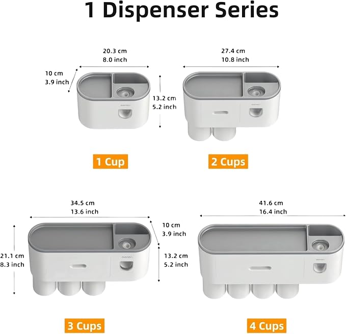 No-Drill Wall Mounted Toothbrush Holder, Bathroom Shelf, - Image 3