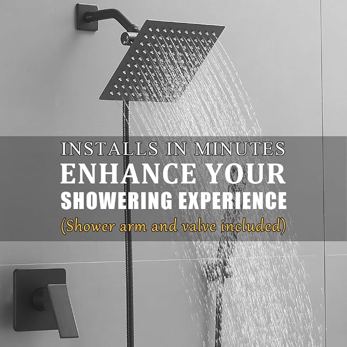 8 Inch Rainfall Shower Head and Handheld Spray Combo - Image 2