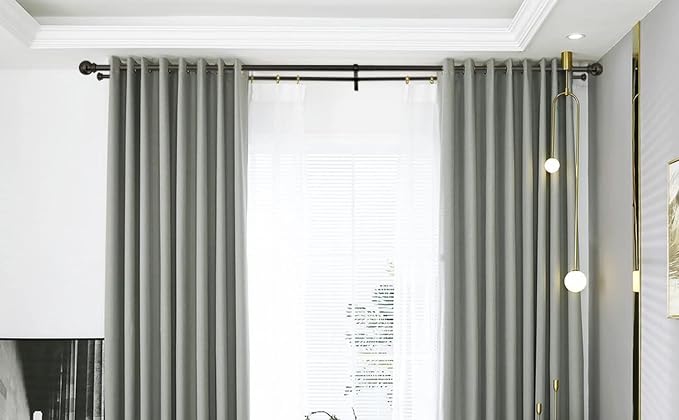 Double Curtain Rod 28 to 48 inch, Adjustable 1 inch Double Drapery Rod Rods - Image 6