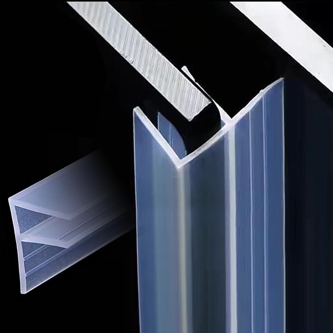 Frameless Soft Shower Door Sweep Seal Drip Rail, Glass Shower Silicone Door by Zjclx
