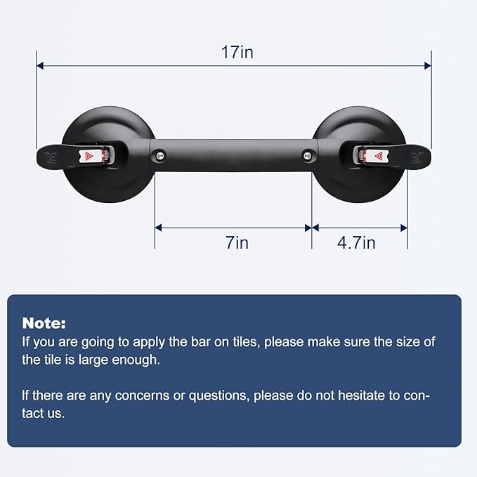 Suction Cup Grab Bars for Bathtubs and Bathroom, Tool Free Shower Handle - Image 7