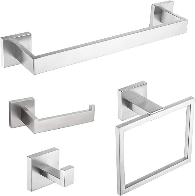 4-Piece Bathroom Hardware Set, Towel Rack Towel Holder Toilet Paper Holder by Nxxcli