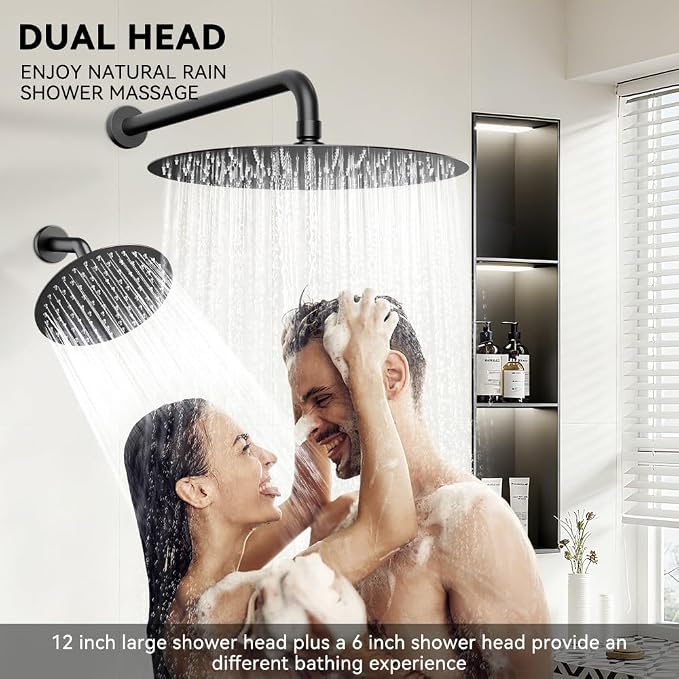 Shower Systems STARBATH 12+6" Round Dual Rainfall Shower Head - Image 6