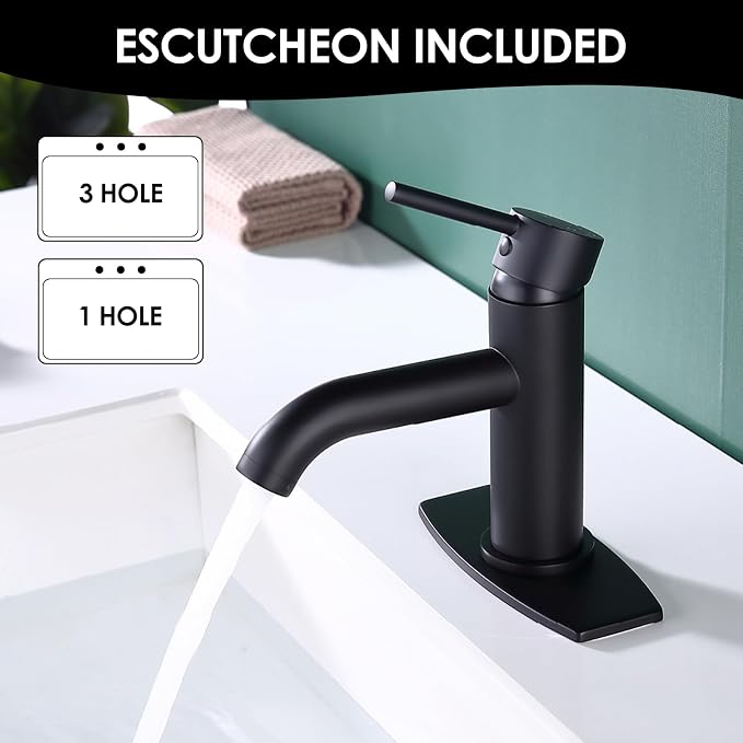 Single Handle Black Bathroom Faucet - Image 4