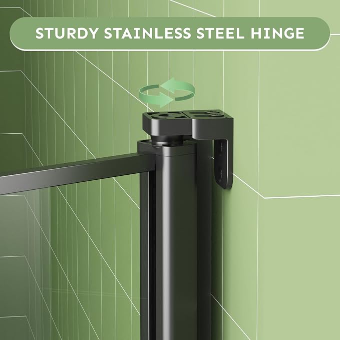 30" Wx72 H Frameless Reversible Pivot Shower Door, 1/4" Clear SGCC Tempered - Image 4