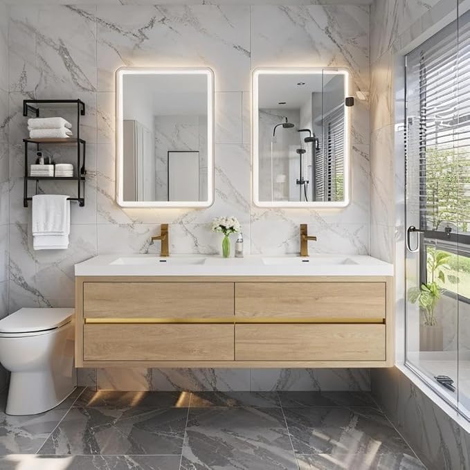 72" Wall-Mounted Bathroom Vanity by VUMALL