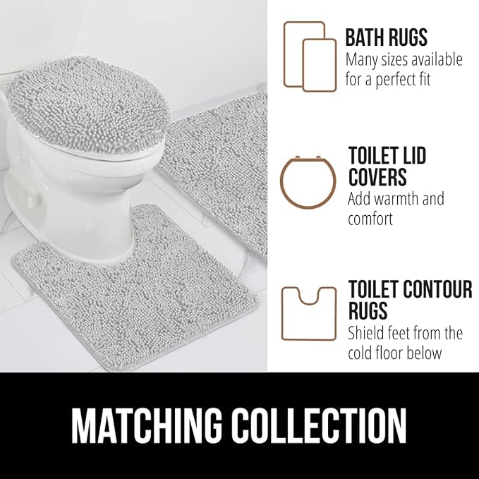 GORILLA GRIP Bath Rug Mat 30x20, Soft Absorbent Chenille, Quick Dry Microfiber - Image 8