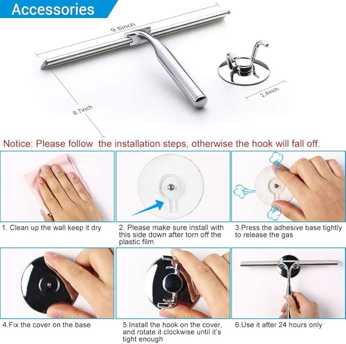 Quntis Silicone Shower Squeegee - Image 6