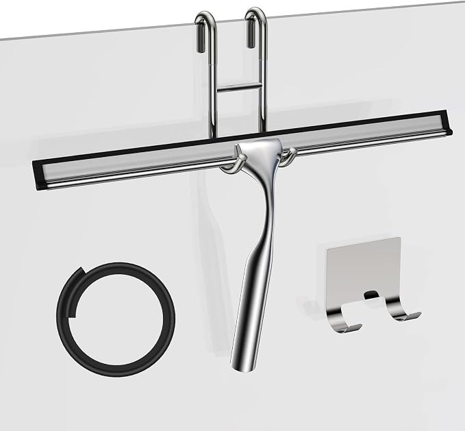 Shower Squeegee Set, Include Shower Door Hook, Adhesive Hook and Spare Silicone by SSTOOHL