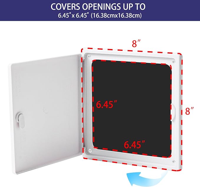 Access Panel 8x8 with Door Plastic White - Image 2