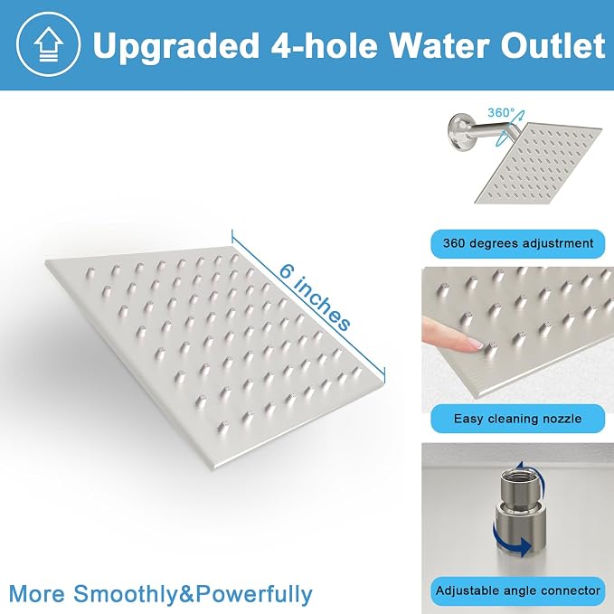 Digital Display Dual Head Shower system Rain Shower System Shower Wall Mount 10 - Image 5