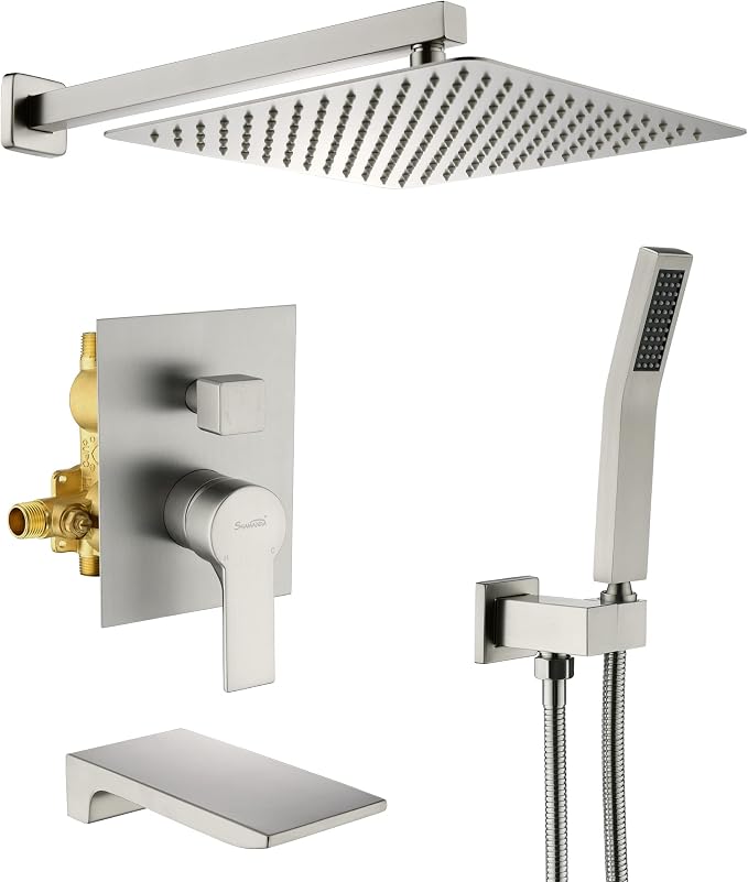 SHAMANDA Shower System with Waterfall Tub Spout and Handheld Shower Head by SHAMANDA