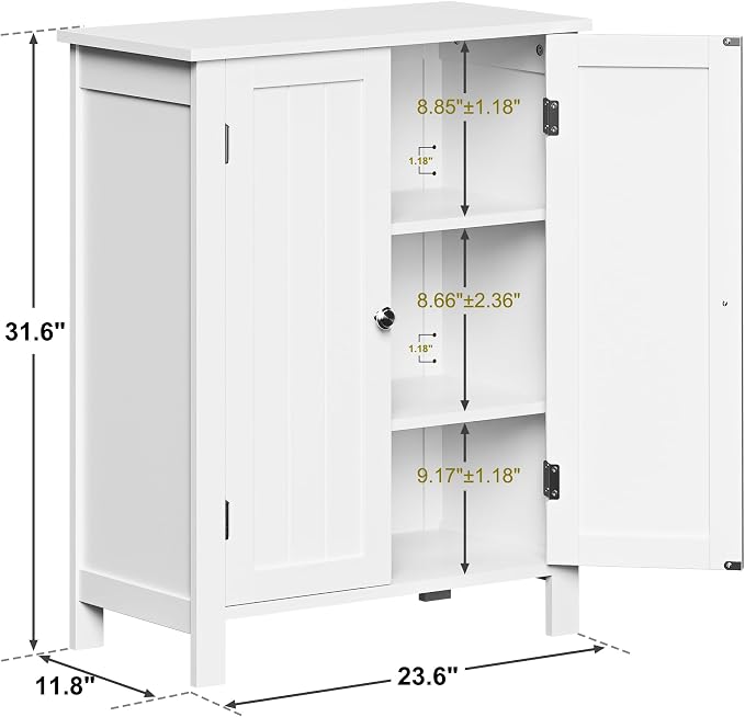 SUPER DEAL Modern Bathroom Floor Storage Cabinet - Image 3