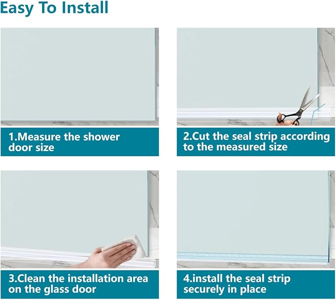 Shower Door Bottom Seal Strip 36 inch Frameless Shower Sweep - Image 7