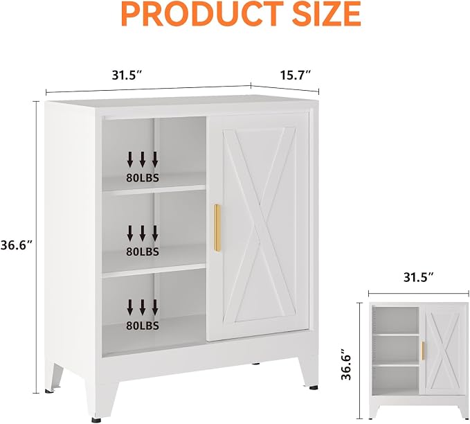 Farmhouse Coffee Bar Cabinet, Buffet Storage Cabinet, Sideboard - Image 2