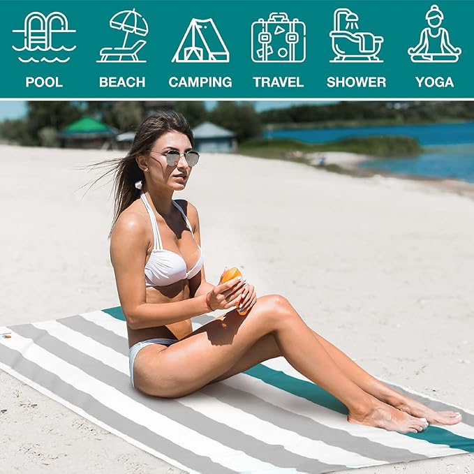 SUN CUBE Microfiber Beach Towel, Quick Dry Sand Free Beach Towel, Lightweight - Image 6