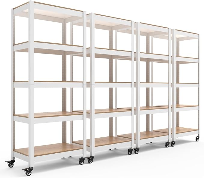 HOMEDANT House 5-Tier Metal Rolling Cart Shelf Rack Casters Heavy Duty by TheBestOrganizingSolution